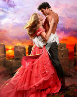 Без бренда «Страстная пара на стенах замка на закате» в Кургане