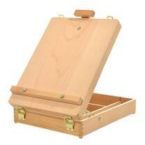 Без бренда «Коробка 6 шт.: Мольберт Две картинки этюдный ящик, настольный, хлопушка 55 см» в Кургане