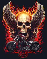 Без бренда «Коробка 20 шт: Пылающий череп с крыльями» в Кургане