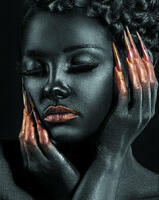 Без бренда «Коробка 20 шт: Портрет с золотыми ногтями» в Кургане