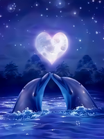 Без бренда «Дельфины под луной вида сердца (20шт)» в Кургане