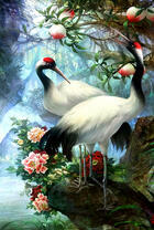 Журавли под персиковым деревом