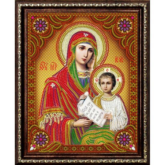 Алмазная мозаика частичная 27x33 Икона Утоли Моя Печали
