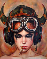 Без бренда «Девушка в шлеме с сигаретой» в Кургане