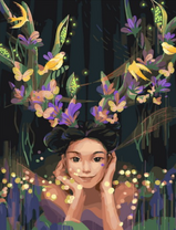 Без бренда «Темноглазая девчонка с цветами и птицами в волосах» в Кургане в интернет-магазине  Без бренда «Темноглазая девчонка с цветами и птицами в волосах» в Кургане