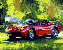 Красный стильный автомобиль