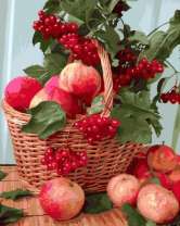 Без бренда «Плетёная корзина с калиной и яблоками» в Кургане