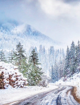Дорога в зимние горы