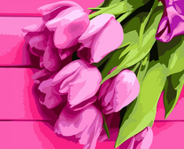 Яркие розовые тюльпаны