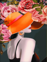 Без бренда «Дама в яркой шляпе и розы» в Кургане в интернет-магазине  Без бренда «Дама в яркой шляпе и розы» в Кургане