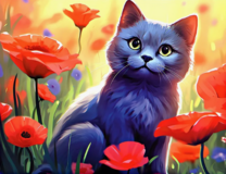 Без бренда «Серый котик и маки» в Кургане в интернет-магазине  Без бренда «Серый котик и маки» в Кургане