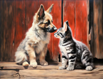 Без бренда «Знакомство котенка и щенка» в Кургане в интернет-магазине  Без бренда «Знакомство котенка и щенка» в Кургане