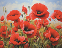 Поле красных маков