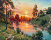 Без бренда «Вид на реку на закате» в Кургане